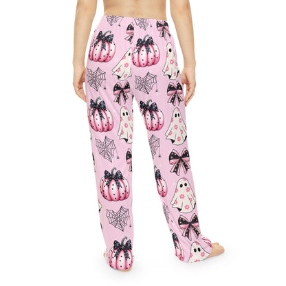 Pink Halloween Coquette Women's Pajama Pants Loungewear,