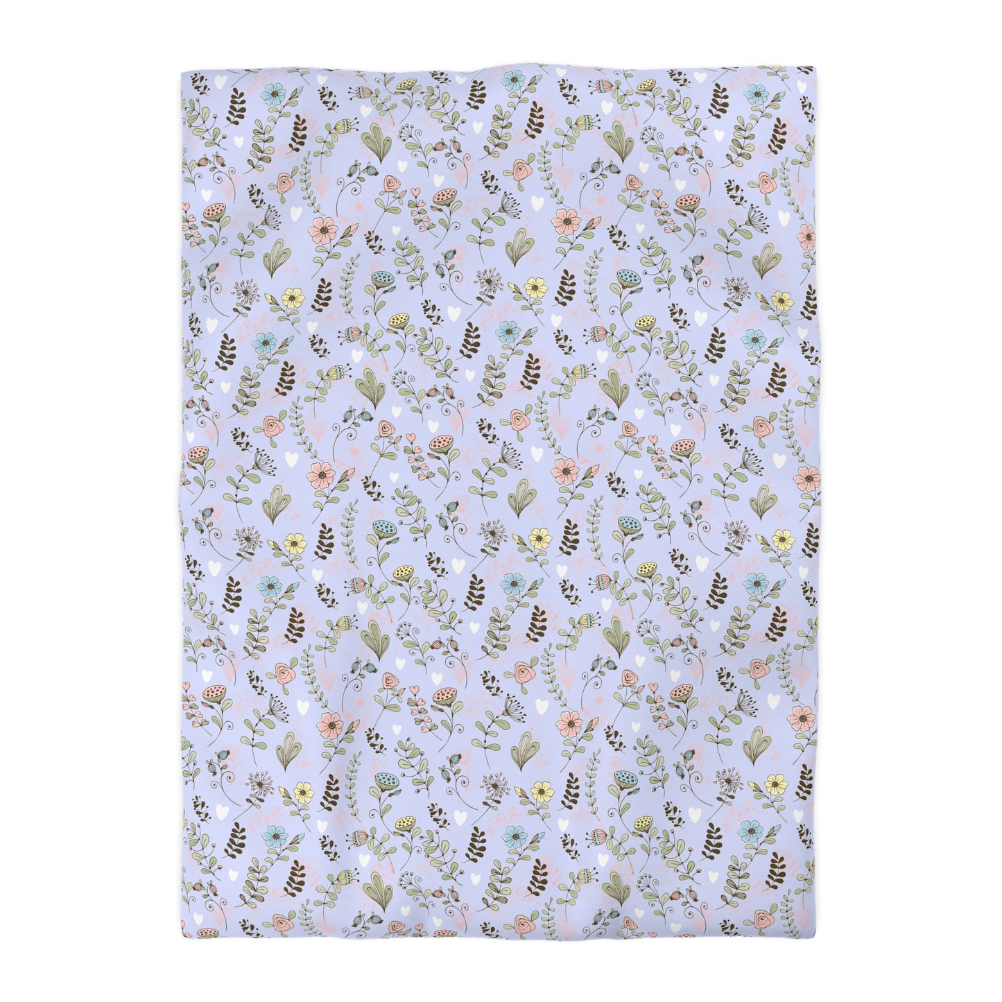 Floral Duvet Cover, Soft Pastel Bedding, Twin Queen King Sizes