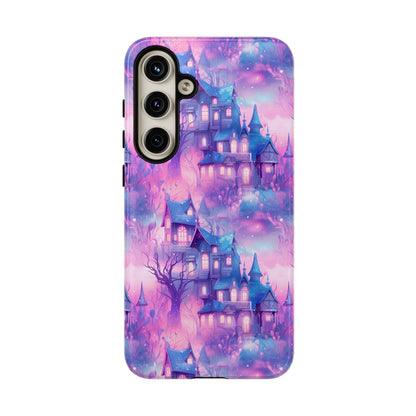 Pastel Goth Enchanted Castle Phone Case, Cute Purple Castle Cell Phone Case, Whimsical