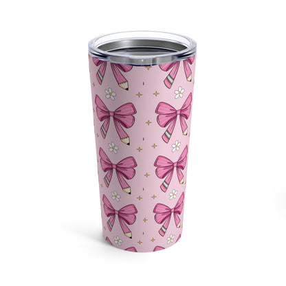 Pink Coquette Bow Tumbler Cup 20oz Iced Coffee Cup Pink Tumbler