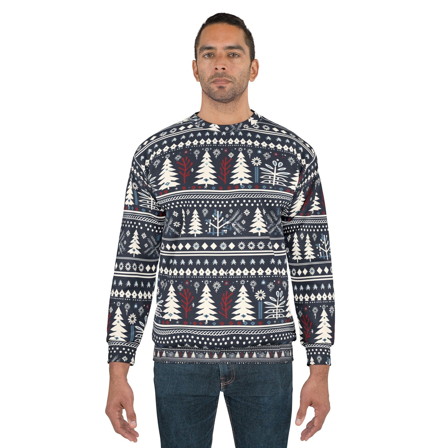 Fair Isle Christmas Sweatshirt for Men Holiday Sweater Scandinavian Sweatshirt Gift