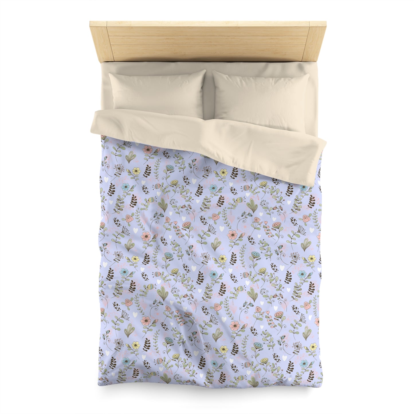 Floral Duvet Cover, Soft Pastel Bedding, Twin Queen King Sizes