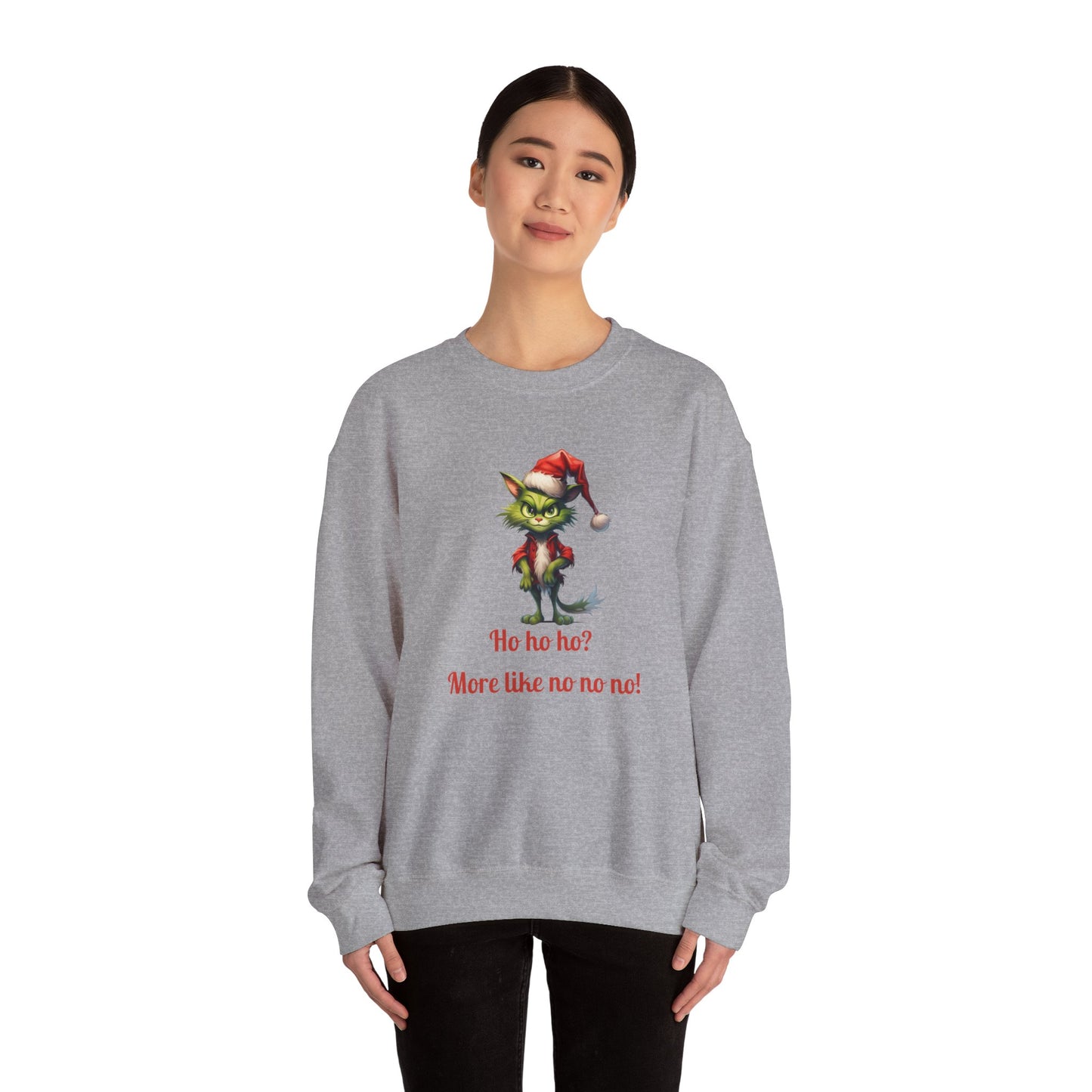 Funny Christmas Cat Crewneck Sweatshirt Cat Sweater Holiday Sweatshirt