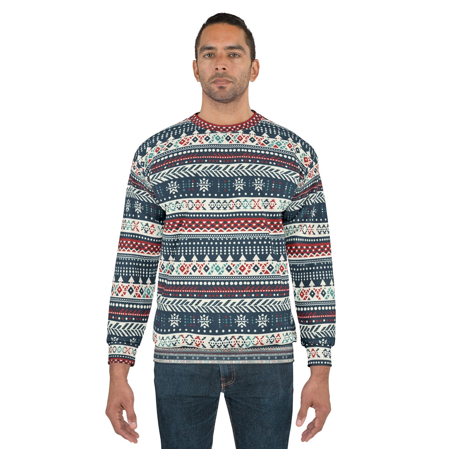 Fair Isle Christmas Sweatshirt for Men Christmas Sweatshirt for Grandpa Christmas Sweater Holiday Apparel