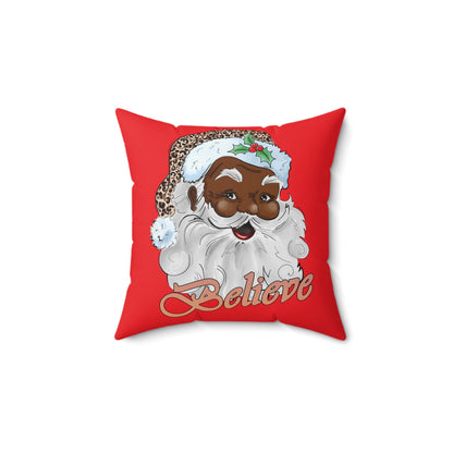 Black Santa Pillow, Santa Throw Pillow Cover, Cute African American Christmas Pillow