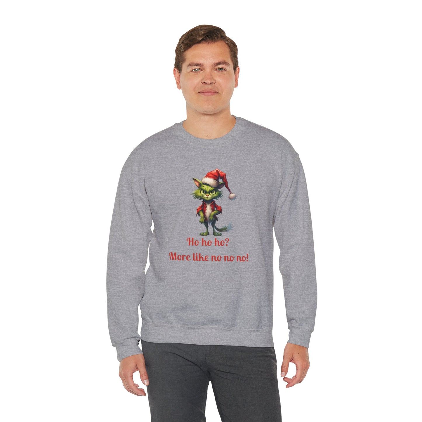 Funny Christmas Cat Crewneck Sweatshirt Cat Sweater Holiday Sweatshirt