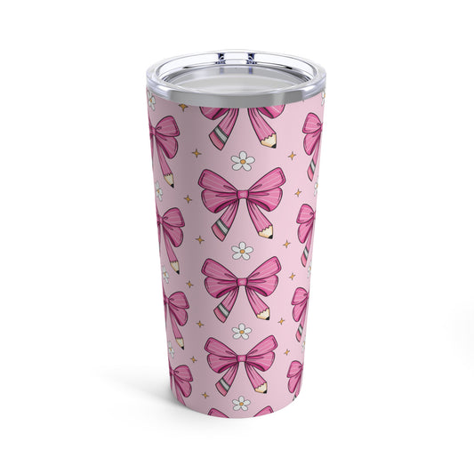 Pink Coquette Bow Tumbler Cup 20oz Iced Coffee Cup Pink Tumbler