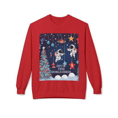 Ugly Christmas Sweater Sweatshirt, Astronauts in Space Holiday Jumper, Funny Xmas Tree Pullover, Festive Winter Outerwear, Unisex Cozy