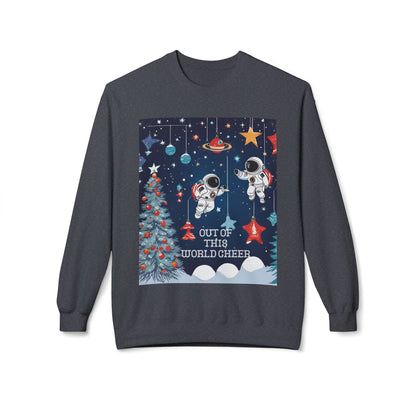 Ugly Christmas Sweater Sweatshirt, Astronauts in Space Holiday Jumper, Funny Xmas Tree Pullover, Festive Winter Outerwear, Unisex Cozy