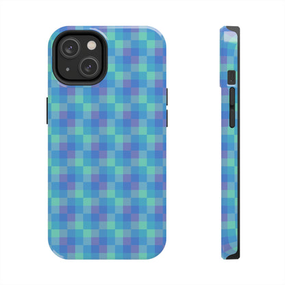 Blue Abstract Tough Phone Case, Cute Cool Trendy Biodegradable Phone Case