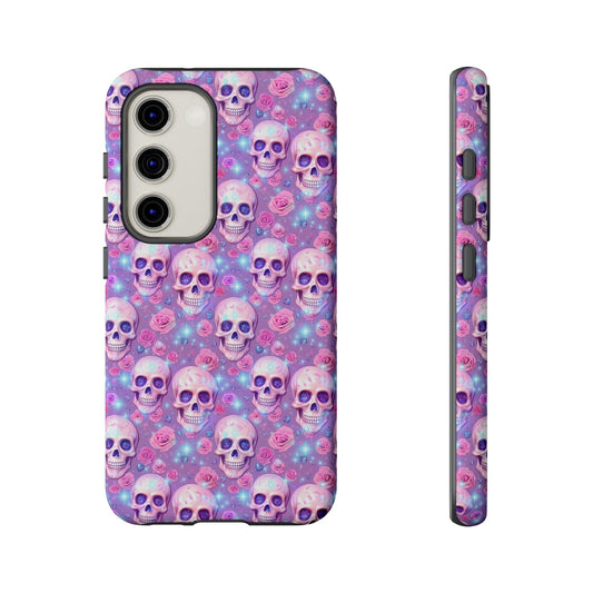 Phone Case - Skull and Roses Pastel Goth Tough Case