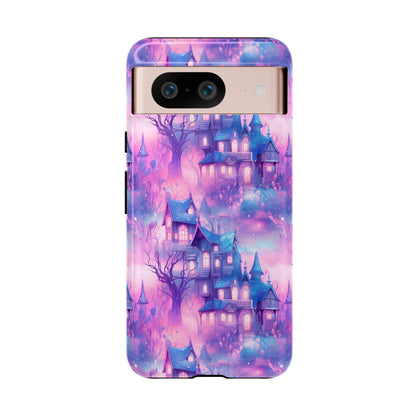 Pastel Goth Enchanted Castle Phone Case, Cute Purple Castle Cell Phone Case, Whimsical