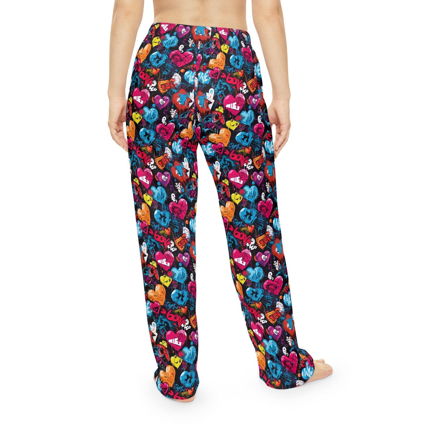 Graphic Hearts Women's Pajama Pants, Flirty Loungewear