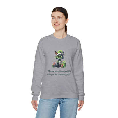 Christmas Cat Sweatshirt-Christmas Crewneck-Funny Cute Cat Sweater