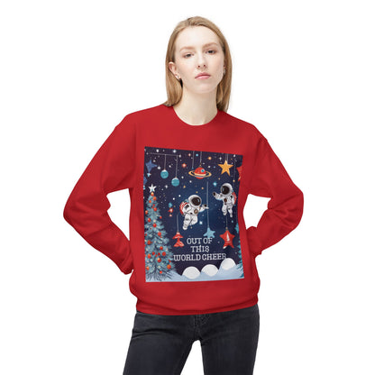 Ugly Christmas Sweater Sweatshirt, Astronauts in Space Holiday Jumper, Funny Xmas Tree Pullover, Festive Winter Outerwear, Unisex Cozy