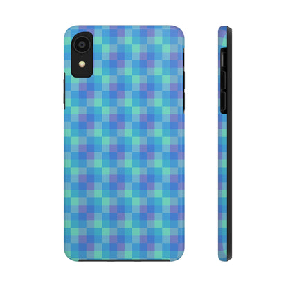 Blue Abstract Tough Phone Case, Cute Cool Trendy Biodegradable Phone Case