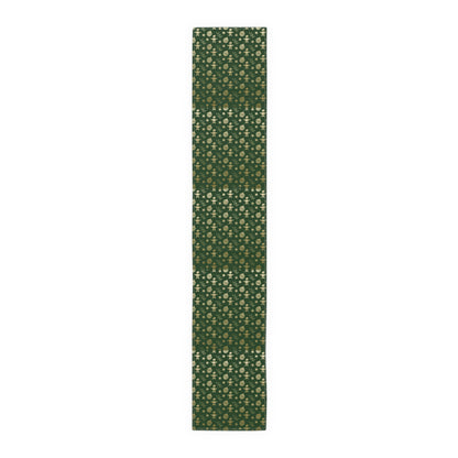 Christmas Table Runner, Green Elegant Table Decoration, Holiday Table Decor