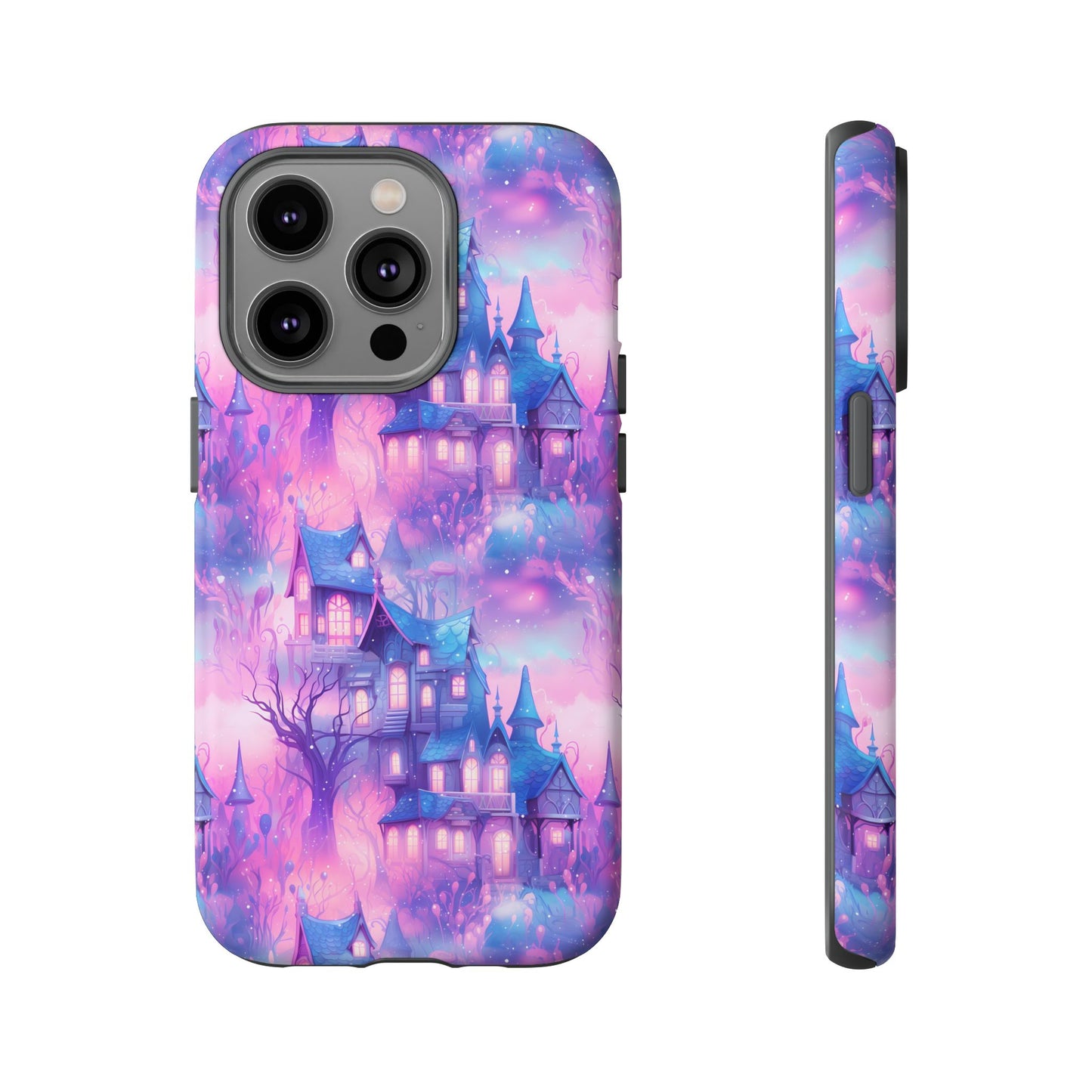 Pastel Goth Enchanted Castle Phone Case, Cute Purple Castle Cell Phone Case, Whimsical