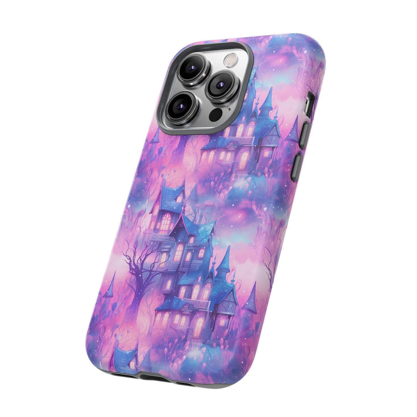 Pastel Goth Enchanted Castle Phone Case, Cute Purple Castle Cell Phone Case, Whimsical