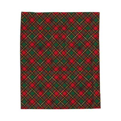 Christmas Plaid Blanket Velveteen Plush Blanket Cozy Warm Throw Blanket Couch