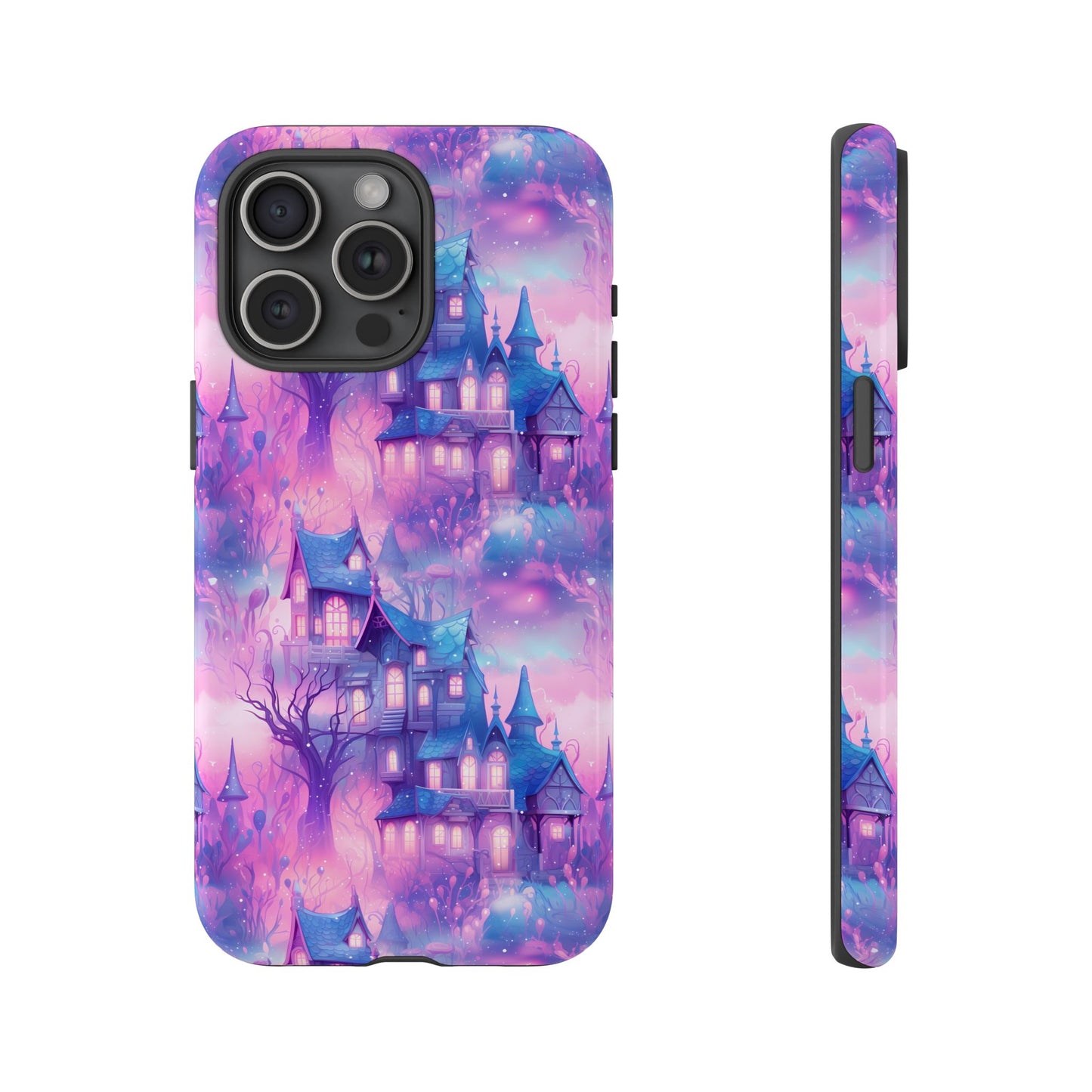 Pastel Goth Enchanted Castle Phone Case, Cute Purple Castle Cell Phone Case, Whimsical