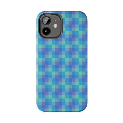 Blue Abstract Tough Phone Case, Cute Cool Trendy Biodegradable Phone Case