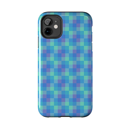 Blue Abstract Tough Phone Case, Cute Cool Trendy Biodegradable Phone Case