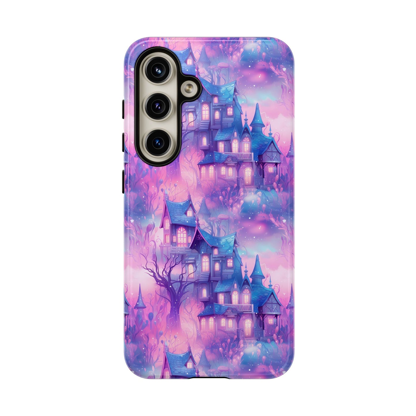 Pastel Goth Enchanted Castle Phone Case, Cute Purple Castle Cell Phone Case, Whimsical