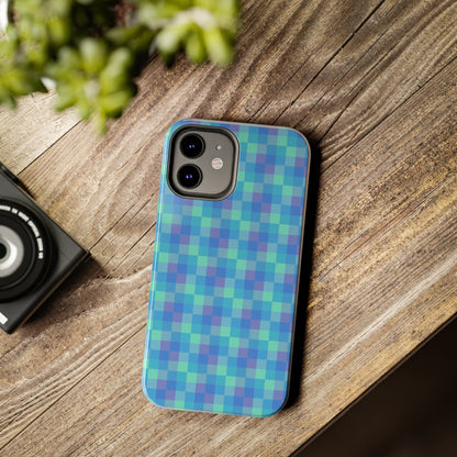 Blue Abstract Tough Phone Case, Cute Cool Trendy Biodegradable Phone Case