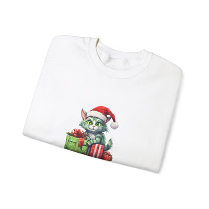 Funny Christmas Cat Sweatshirt - Christmas Crewneck- Holiday Sweatshirt