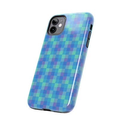 Blue Abstract Tough Phone Case, Cute Cool Trendy Biodegradable Phone Case