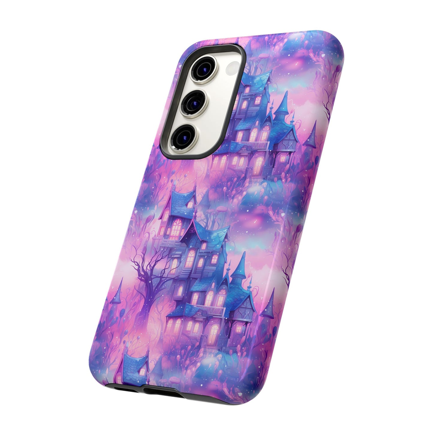 Pastel Goth Enchanted Castle Phone Case, Cute Purple Castle Cell Phone Case, Whimsical