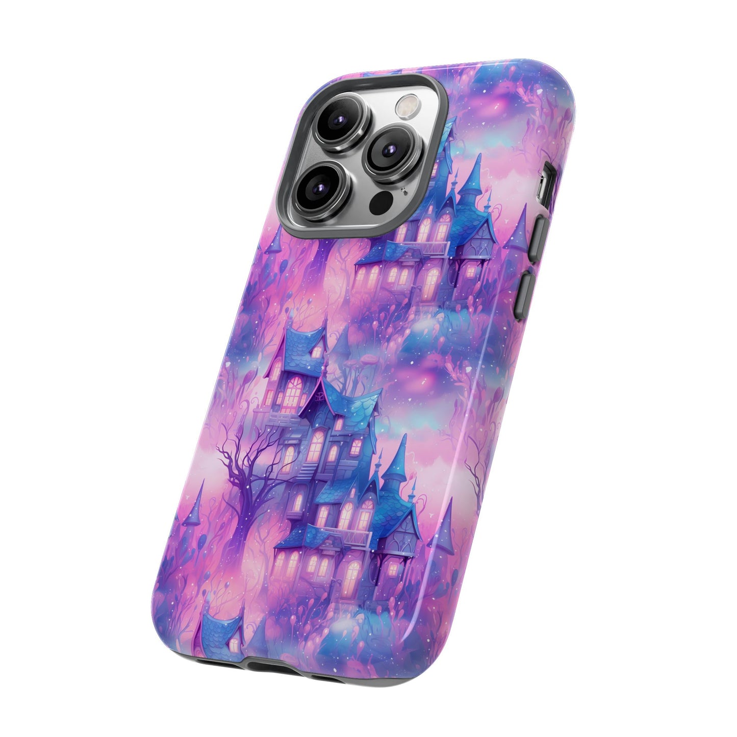 Pastel Goth Enchanted Castle Phone Case, Cute Purple Castle Cell Phone Case, Whimsical