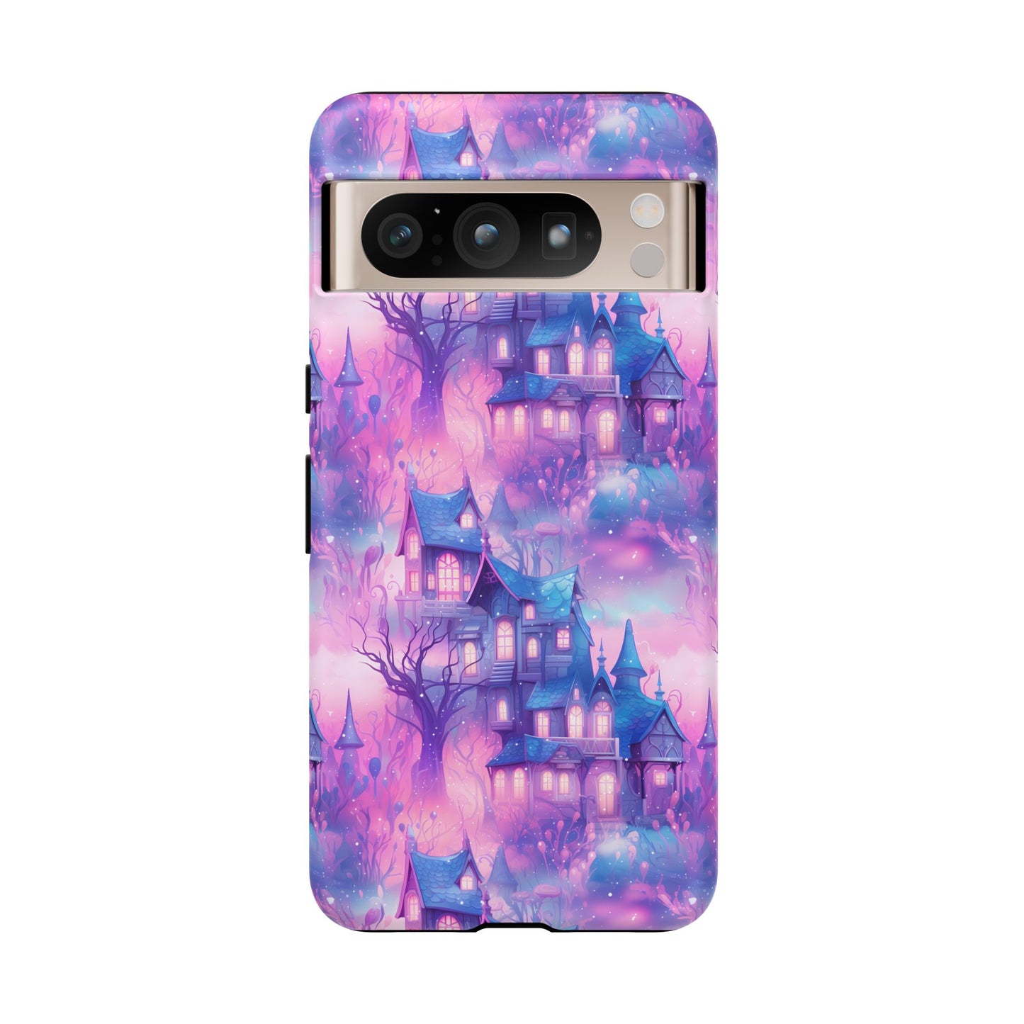 Pastel Goth Enchanted Castle Phone Case, Cute Purple Castle Cell Phone Case, Whimsical