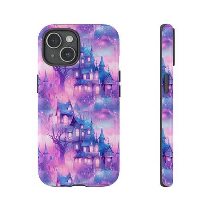 Pastel Goth Enchanted Castle Phone Case, Cute Purple Castle Cell Phone Case, Whimsical