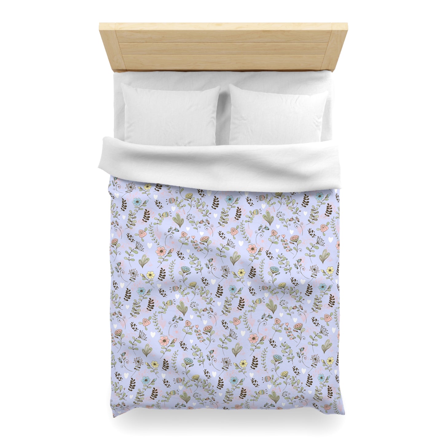 Floral Duvet Cover, Soft Pastel Bedding, Twin Queen King Sizes