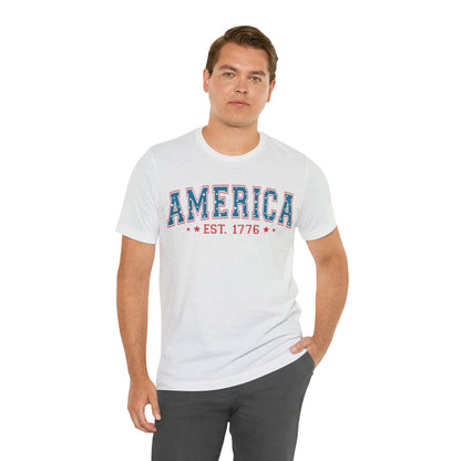 America 4th of July T-Shirt for Unisex Jersey Short Sleeve Graphic Tee