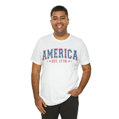 America 4th of July T-Shirt for Unisex Jersey Short Sleeve Graphic Tee