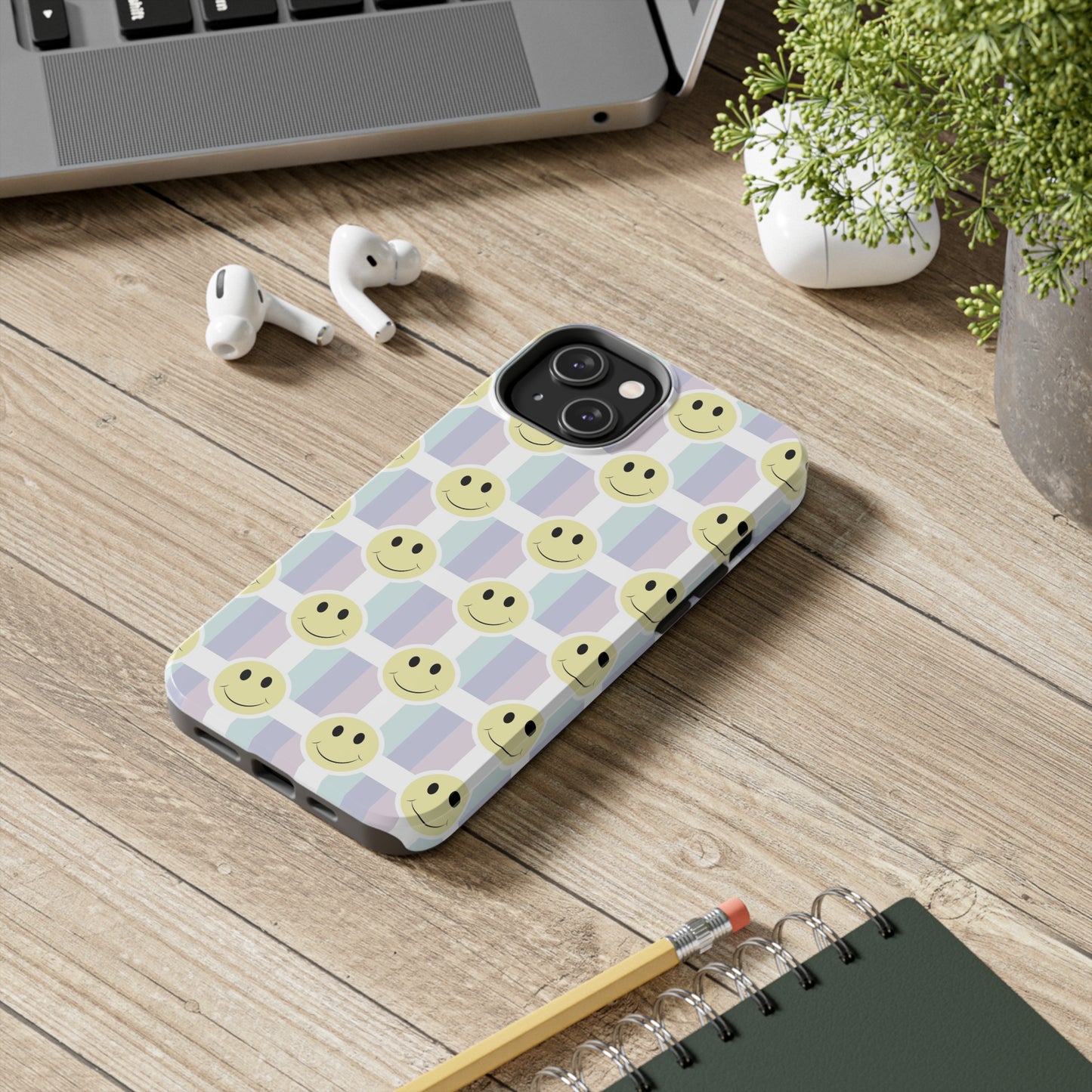 Smiley Face Retro Tough Phone Case, Cute Cool Trendy Biodegradable Phone Case