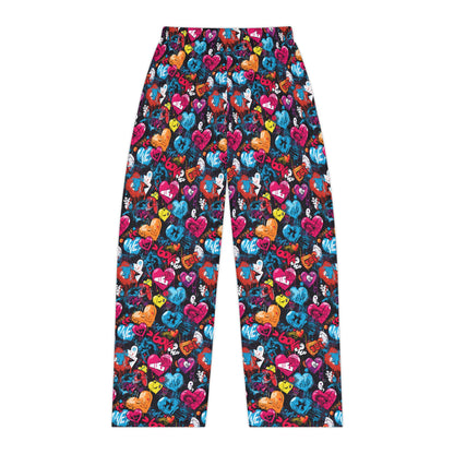 Graphic Hearts Women's Pajama Pants, Flirty Loungewear