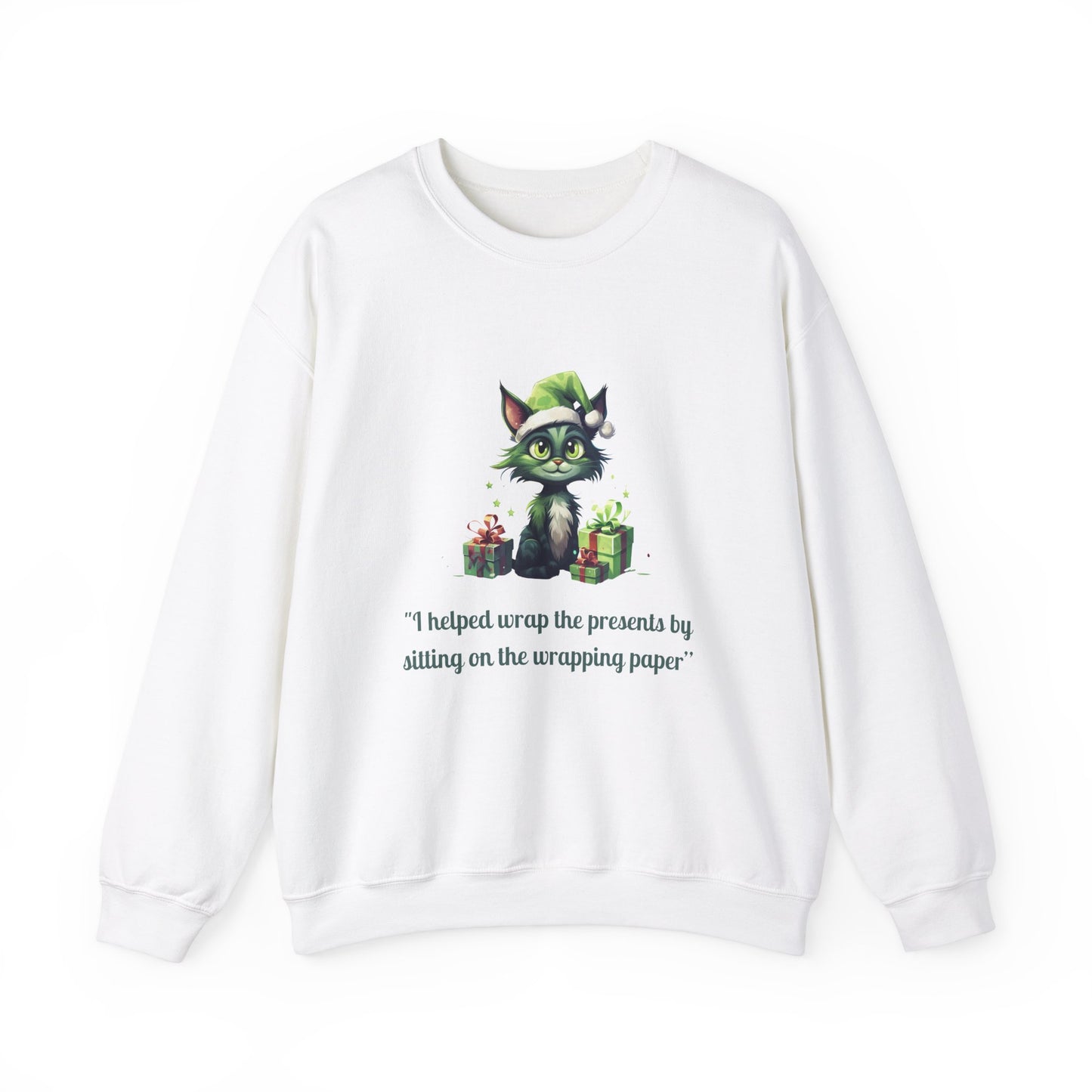 Christmas Cat Sweatshirt-Christmas Crewneck-Funny Cute Cat Sweater