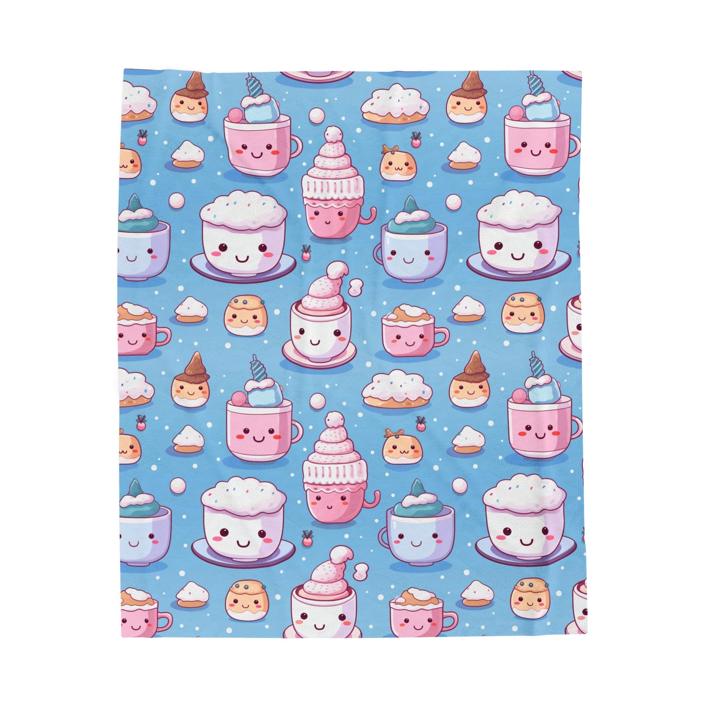 Kawaii Velveteen Blanket, Cute Throw Blanket for Kids Room