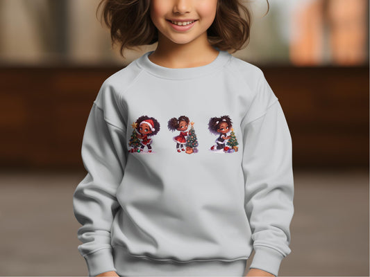 Black Girl Christmas Hoodie Sweatshirt, Christmas Hoodie for Black Girls,