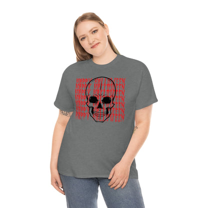 Happy Halloween Shirt, Skeleton Skull, Crewneck Graphic Tee, Goth, Cute Spooky