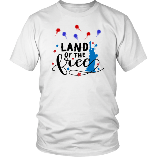 Land of the Free T-shirt 4th of July gift for Men and Women