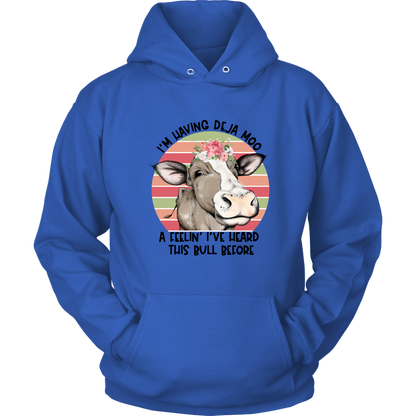 Funny Cow Graphic Hoodie Sweatshirt, Cute Sarcastic Fall Shirt For Women Men