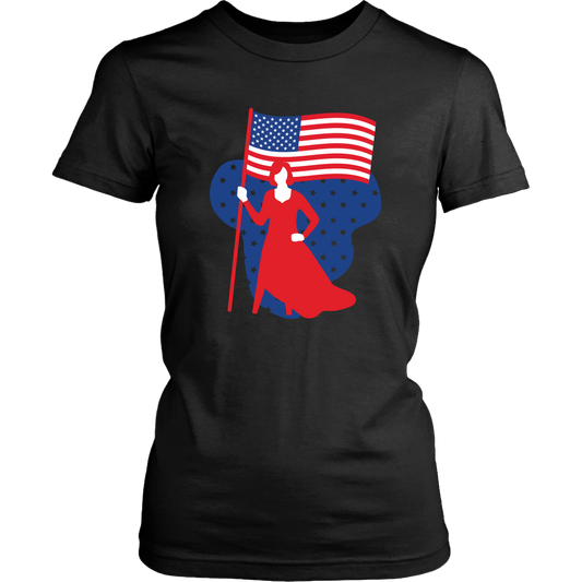 Women's Patriotic flag 4th of July Tshirt