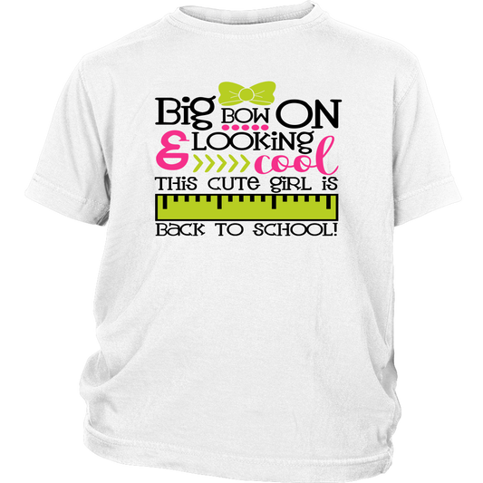 Girls back to school White  cool cotton T-shirt