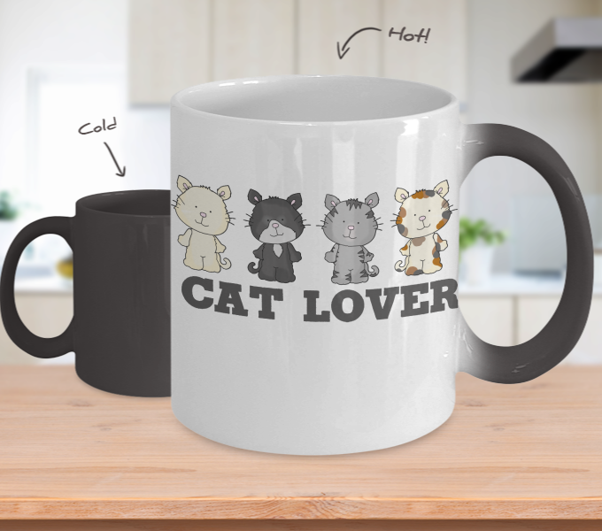 Cat Lover Color Changing Coffee Mug Cat Mom Cat Dad Gift