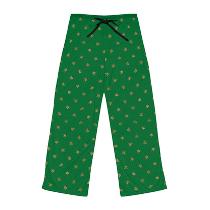 Women's Green Christmas Pajama Pants Loungewear, Cute Lounge Pants Holiday (AOP)